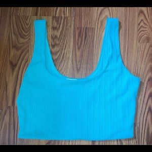 Mint Ribbed Crop Top